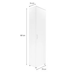 Armoire 1 Porte 6 Niveaux Blanc -Havre de Paix armoire 1 porte 6 niveaux andy blanc 6