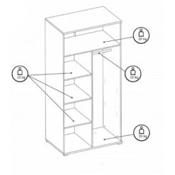 Armoire 2 Portes Blanc Et Gris Soma -Havre de Paix armoire 2 portes blanc et gris soma 2