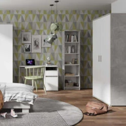 Armoire 2 Portes Blanc Et Gris Soma -Havre de Paix armoire 2 portes blanc et gris soma 3