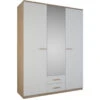 Demeyere Armoire 3 Portes Coloris Blanc Et Naturel Lena -Havre de Paix armoire 3 portes coloris blanc et naturel lena