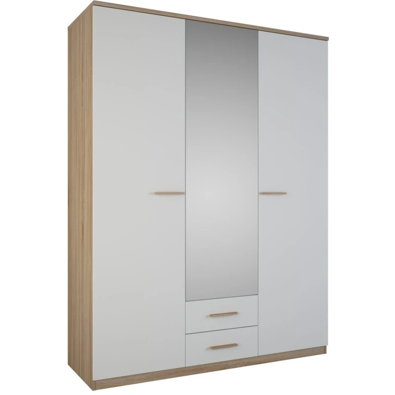 Demeyere Armoire 3 Portes Coloris Blanc Et Naturel Lena 3 Demeyere Armoire 3 Portes Coloris Blanc Et Naturel Lena