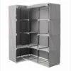 Armoire D'angle 1 Penderie / 10 étagères Gris Atmosphera -Havre de Paix armoire d angle 1 penderie 10 etageres gris atmosphera