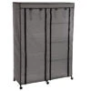 Armoire De Rangement 4 étagères Et 1 Penderie Gris En Tissu -Havre de Paix armoire de rangement 4 etageres et 1 penderie gris en tissu