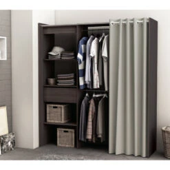 Demeyere Armoire/Placard Extensible SEATTLE Avec Rideau Chêne Vulcano 12 Demeyere Armoire/Placard Extensible SEATTLE Avec Rideau Chêne Vulcano -Havre de Paix armoire placard extensible seattle avec rideau chene vulcano 3