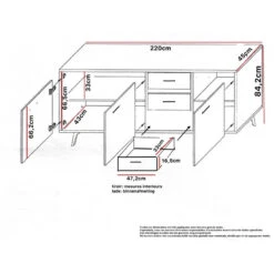 Bahut 3 Portes 3 Tiroirs Wiva -Havre de Paix bahut 3 portes 3 tiroirs wiva 1 3