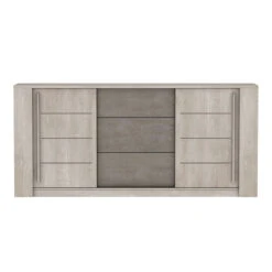 Demeyere Bahut 3 Tiroirs + 2 Portes CANNES Chêne Champagne/béton Clair -Havre de Paix bahut 3 tiroirs 2 portes cannes chene champagne beton clair 2