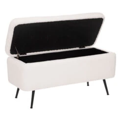 Banc Coffre Bouclette Blanc Aurora Atmosphera -Havre de Paix banc coffre bouclette blanc aurora atmosphera 1 2