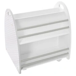 Bibliothèque Enfant Roulettes Gris Atmosphera