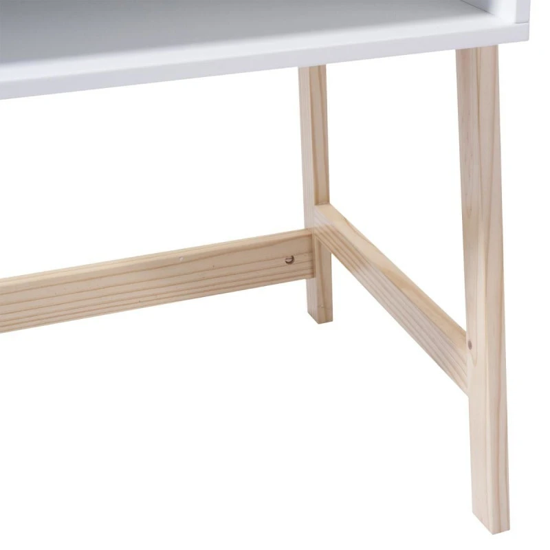 Bureau Enfant Blanc Pieds Bois Atmosphera 4 Bureau Enfant Blanc Pieds Bois Atmosphera – Image 2