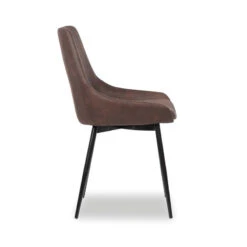 Chaise Mirano Coloris Brun Acier Microfibre -Havre de Paix chaise mirano coloris brun 1 2