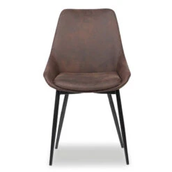 Chaise Mirano Coloris Brun Acier Microfibre -Havre de Paix chaise mirano coloris brun 1 3