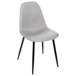 Chaise Tissu Et Métal Tyka Gris Atmosphera