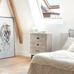 Chevet 3 Tiroirs Bois Blanchi Ajay Atmosphera -Havre de Paix chevet 3 tiroirs bois blanchi ajay atmosphera 3