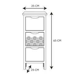 Chiffonnier 3 Tiroirs Chic Naturel Et Blanc -Havre de Paix chiffonnier 3 tiroirs chic naturel et blanc 2