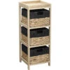 Chiffonnier En Bois 3 Paniers Jacinthe Naturel Et Noir -Havre de Paix chiffonnier bois 3 paniers jacinthe naturel et noir