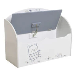 Demeyere Coffre à Jouets Bear Gris Et Blanc -Havre de Paix coffre a jouets blanc gris nounours 2