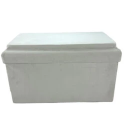 Coffre Blanc Pliable Gris Compatible Briques -Havre de Paix coffre blanc pliable gris compatible briques 1 3