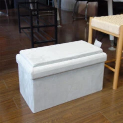 Coffre Blanc Pliable Gris Compatible Briques -Havre de Paix coffre blanc pliable gris compatible briques 1 6