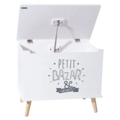 Coffre De Rangement "petit Bazar & Secrets" Blanc Atmosphera -Havre de Paix coffre de rangement petit bazar secret blanc atmosphera 2