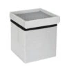 Coffre Pouf Pliable Gris Compatible Briques -Havre de Paix coffre pouf pliable gris compatible briques