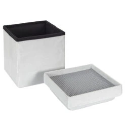 Coffre Pouf Pliable Gris Compatible Briques -Havre de Paix coffre pouf pliable gris compatible briques 5