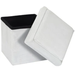 Coffre Pouf Pliable Gris Compatible Briques -Havre de Paix coffre pouf pliable gris compatible briques 6