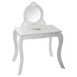 Coiffeuse Avec Tabouret Enfant Blanc Atmosphera -Havre de Paix coiffeuse avec tabouret pour enfant blanche 2