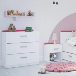 Demeyere Commode 3 Tiroirs Reverso Rose Ou Bleu -Havre de Paix commode 3 tiroirs reverso rose ou bleu 2