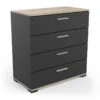 Demeyere Commode 4 Tiroirs Izzy Noir Et Bois 2 Demeyere Commode 4 Tiroirs Izzy Noir Et Bois -Havre de Paix commode 4 tiroirs izzy noir et bois