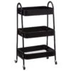 Desserte 3 Niveaux à Roulettes Métal Noir 5Five -Havre de Paix desserte 3 niveaux a roulettes metal noir 5five