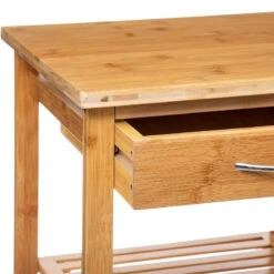 Desserte Bambou 1 Tiroir Roulettes 37 Cm 5Five -Havre de Paix desserte bambou 1 tiroir roulettes 37 cm 5five 2