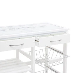 ATMOSPHERA Desserte De Cuisine Verre Blanc Modèle GUSTAF -Havre de Paix desserte de cuisine verre blanc modele gustaf 2