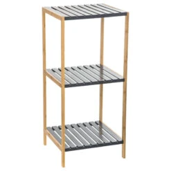 Etagère 4 Niveaux Salle Bain Varia Gris Bambou -Havre de Paix etagere 4 niveaux salle bain varia gris bambou 2