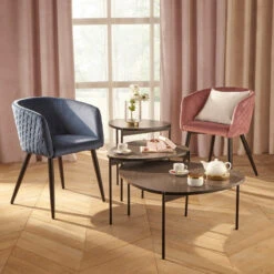 Fauteuil Séjour Marlo Bleu Canard Atmosphera -Havre de Paix fauteuil marlo bleu canard atmosphera 3