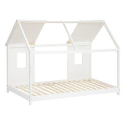 Lit Cabane Enfant Pin Blanc 90x190 Atmosphera -Havre de Paix lit cabane enfant pin blanc 90x190 atmosphera 1 2