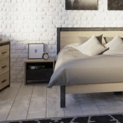 Demeyere Chevet Kansas 1 Tiroir 1 Niche -Havre de Paix lit colorado 2 personnes 160x200 cm 2