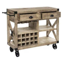 Meuble Bar 2 Tiroirs Sur Roues Silas Atmosphera -Havre de Paix meuble bar 2 tiroirs sur roues silas atmosphera 2