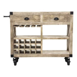 Meuble Bar 2 Tiroirs Sur Roues Silas Atmosphera -Havre de Paix meuble bar 2 tiroirs sur roues silas atmosphera 3