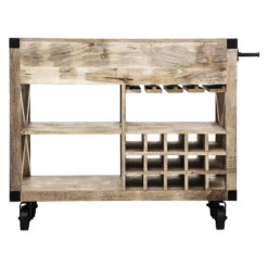 Meuble Bar 2 Tiroirs Sur Roues Silas Atmosphera -Havre de Paix meuble bar 2 tiroirs sur roues silas atmosphera 4