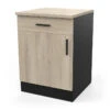 Demeyere Meuble Bas 1 Tiroir 1 Porte 60 Cm Origan Noir Et Bois 1 Demeyere Meuble Bas 1 Tiroir 1 Porte 60 Cm Origan Noir Et Bois -Havre de Paix meuble bas 1 tiroir 1 porte 60 cm origan noir et bois