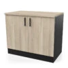 Demeyere Meuble Bas 2 Portes 100 Cm Origan Noir Et Bois 1 Demeyere Meuble Bas 2 Portes 100 Cm Origan Noir Et Bois -Havre de Paix meuble bas 2 portes 100 cm origan noir et bois