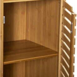 Meuble Bas Salle Bain 1 Porte 1 Niche Bambou Sicela -Havre de Paix meuble bas salle bain 1 porte 1 niche bambou sicela 2