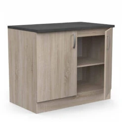 Demeyere Meuble De Cuisine Bas 2 Portes 100cm Paprika -Havre de Paix meuble de cuisine bas 2 portes 100cm paprika 1 3