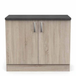 Demeyere Meuble De Cuisine Bas 2 Portes 100cm Paprika -Havre de Paix meuble de cuisine bas 2 portes 100cm paprika 1 5