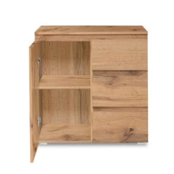 Meuble De Rangement 1 Porte 3 Tiroirs Naturel -Havre de Paix meuble de rangement 1 porte 3 tiroirs naturel image 4