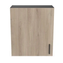 Demeyere Meuble Haut 1 Porte 60 Cm Origan Noir Et Bois -Havre de Paix meuble haut 1 porte 60 cm origan noir et bois 1 1