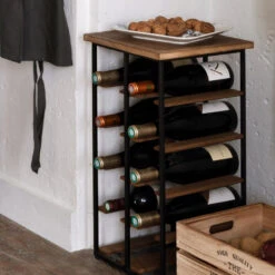 Range Bouteilles En Fer Et Bois Bakos Atmosphera -Havre de Paix range bouteilles en fer et bois bakos atmosphera 1