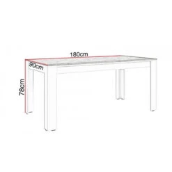 Table à Manger 180cm Blanc Et Gris Béton Gent -Havre de Paix table a manger 180cm blanc et gris beton gent 2