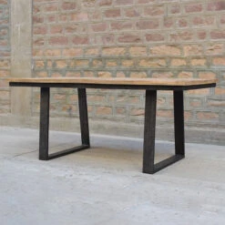 Table à Manger Bois Et Pieds Métal En U -Havre de Paix table a manger bois et pieds metal en u 3