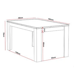 Table à Manger 160 Cm Coloris Noir Et Bois Wiva -Havre de Paix table a manger lodz 160cm 3